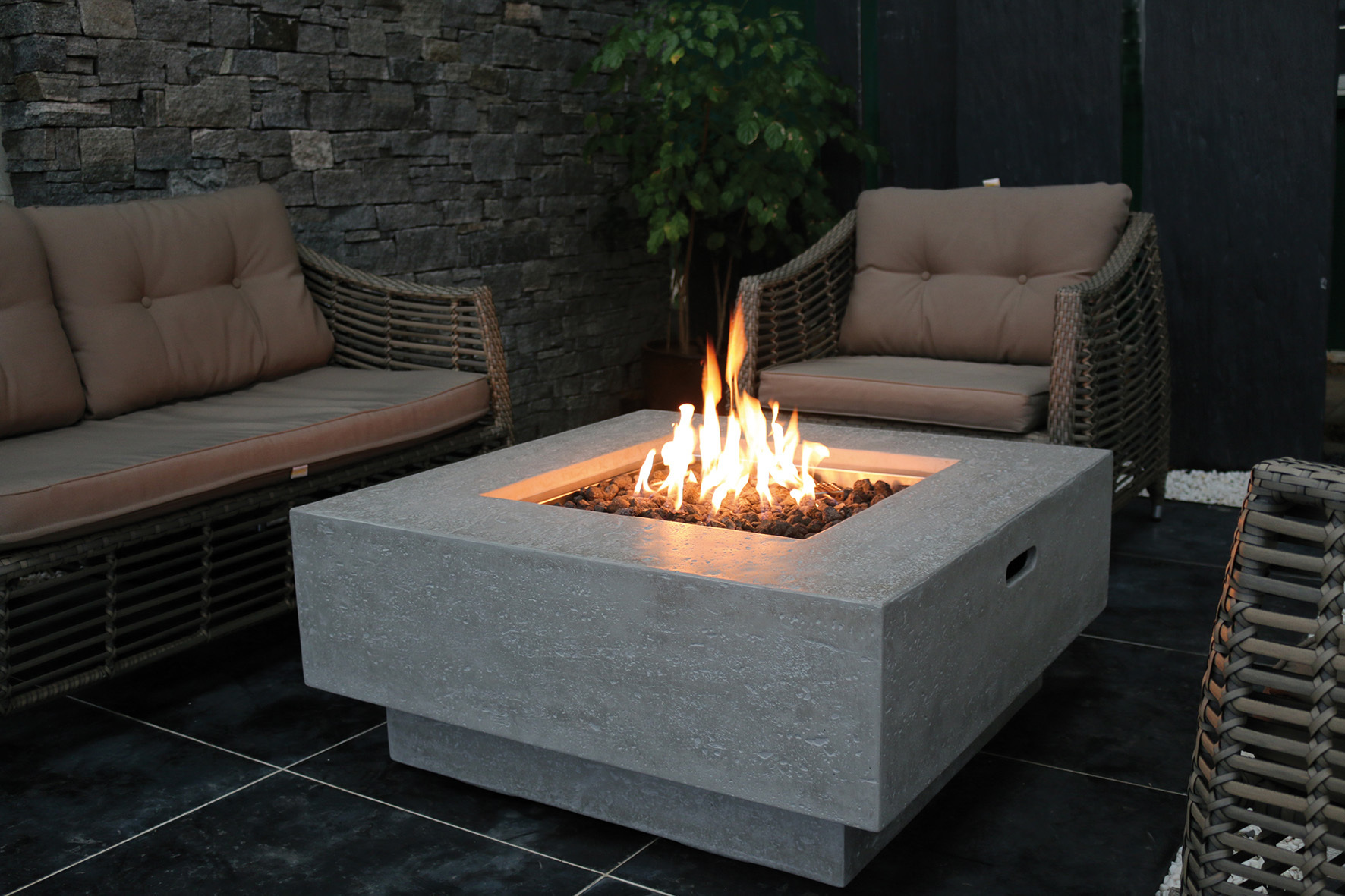 YSL Furniture Group showroom and fireplace furniture display